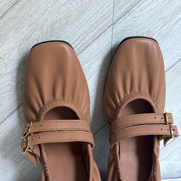 NEW Free People Gemini leather ballet flats buckles 7.5 - Picture 4 of 10
